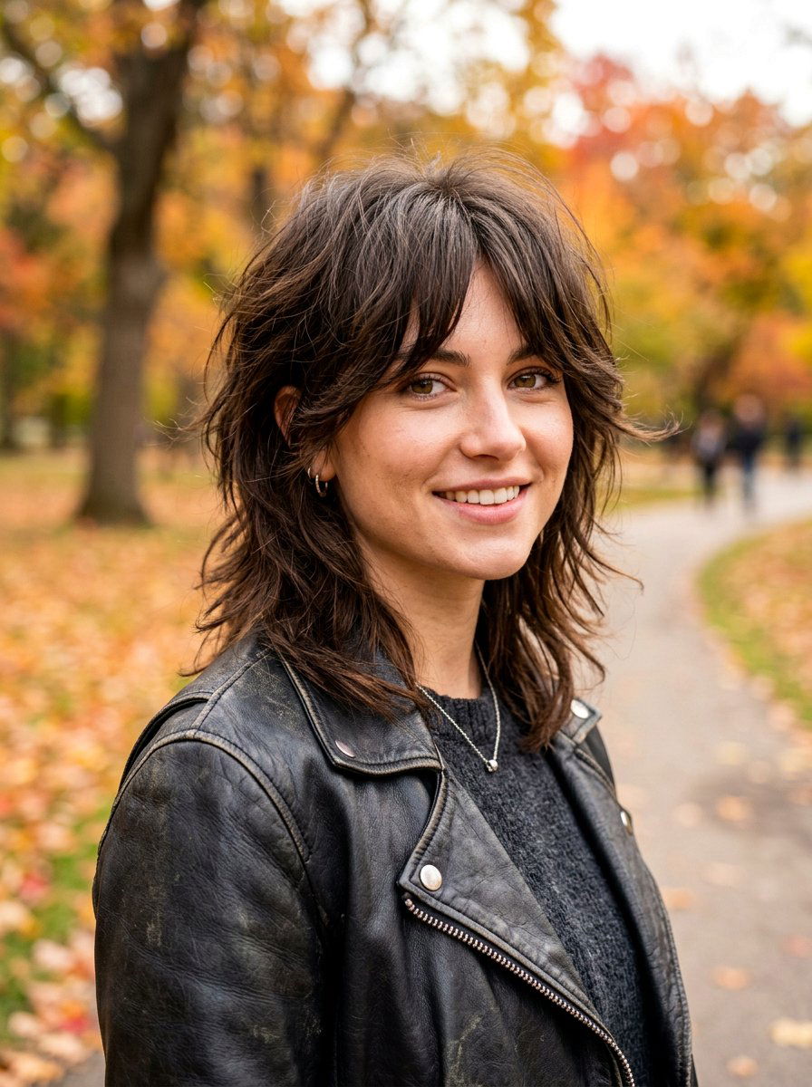 Layered Shoulder Length Wolf Cut - 20 layered shoulder length haircut with texture - 20 layered shoulder length haircut with texture