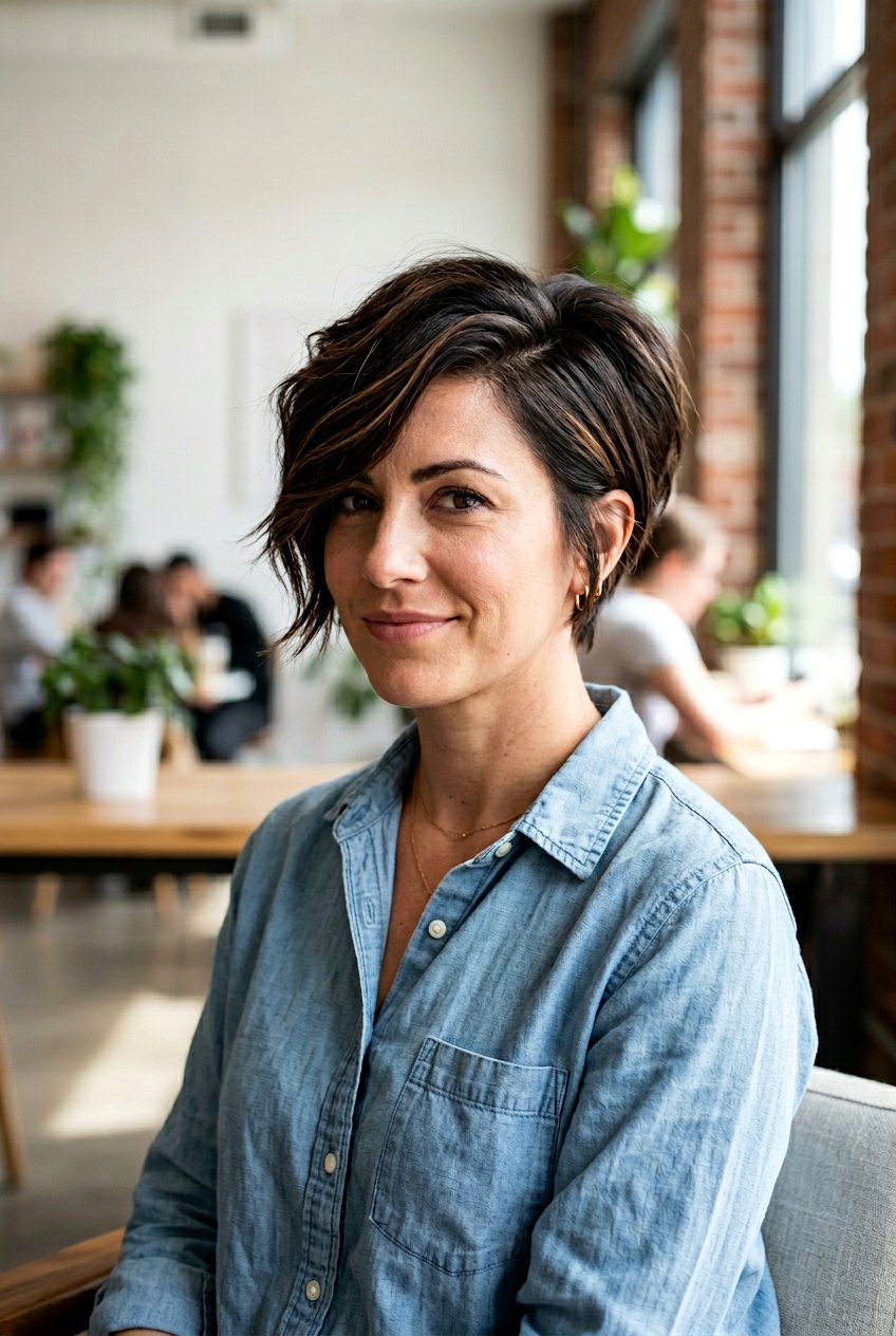 Layered Side Part Pixie Haircut - 20 mom pixie haircut for fine hair - 20 mom pixie haircut for fine hair
