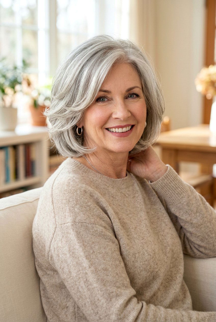 Layered Silver Bob Haircut - 20 mature women silver gray hair ideas - 20 mature women silver gray hair ideas