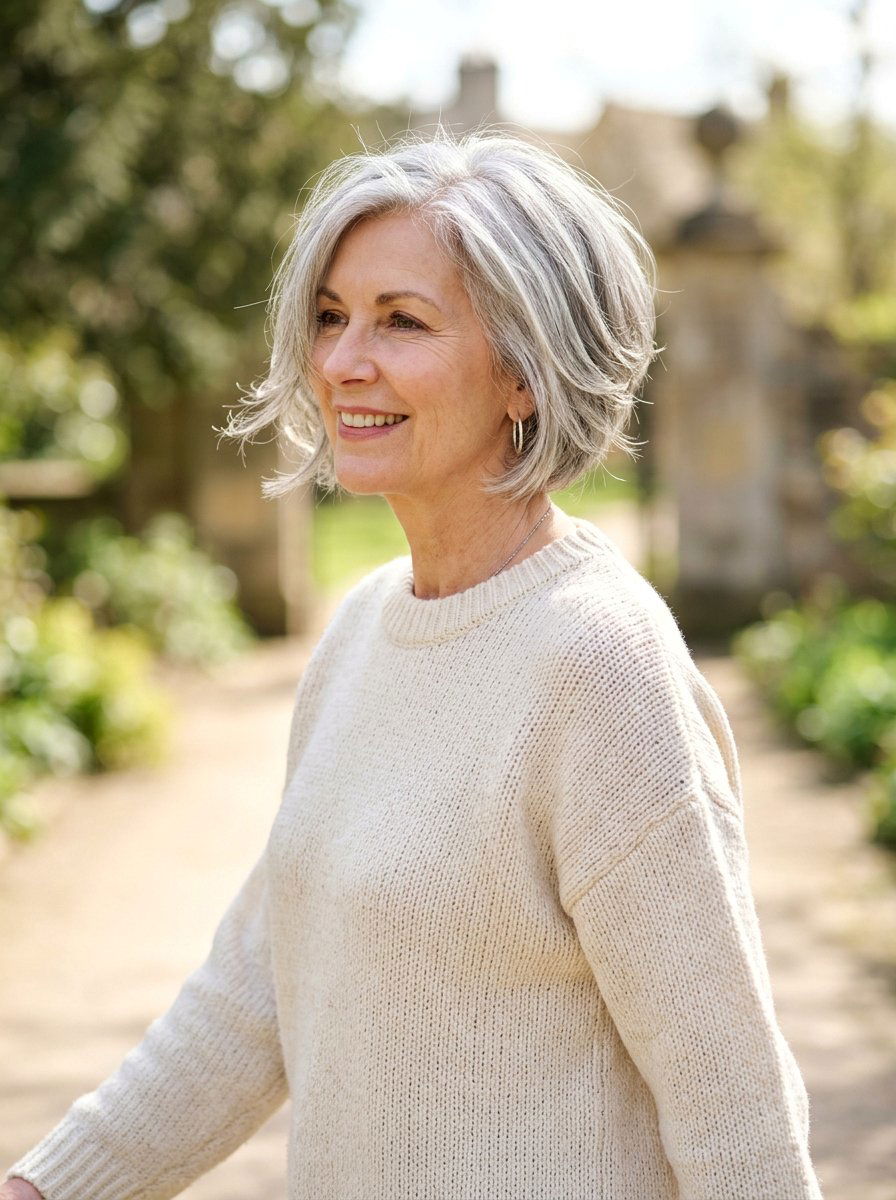 Layered Stacked Bob - 20 stacked bob for fine gray hair - 20 stacked bob for fine gray hair