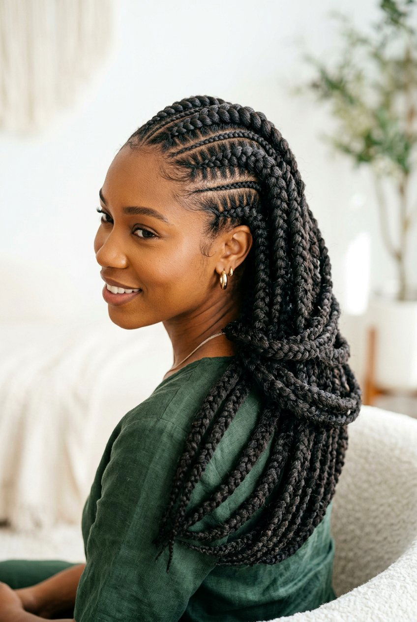 Layered Stitch Braids - 20 stitch braids hairstyles - 20 stitch braids hairstyles