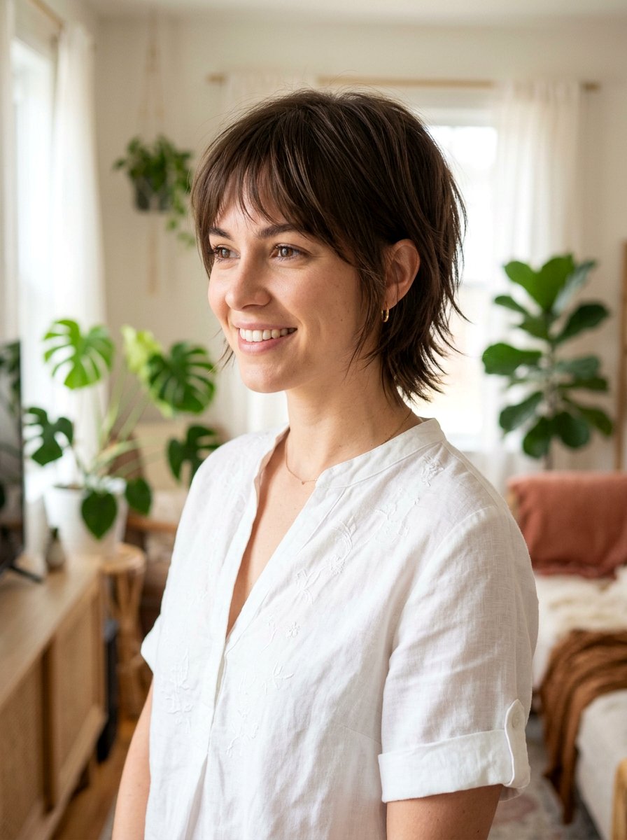 Layered Straight Bixie With Wispy Bangs - 20 straight bixie haircut with bangs - 20 straight bixie haircut with bangs