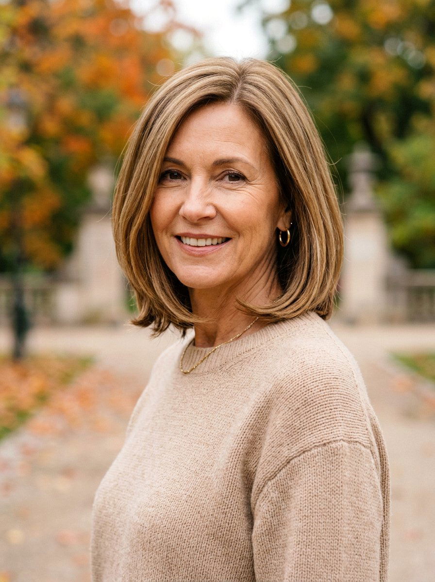 Layered Straight Bob - 20 straight bob haircut for mature women