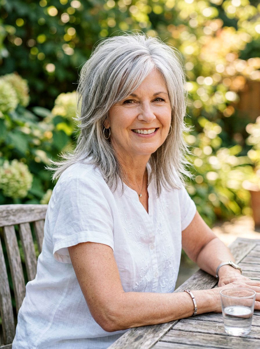 Layered Straight Shag For Older Women - 20 straight shag haircut for women over 50 - 20 straight shag haircut for women over 50