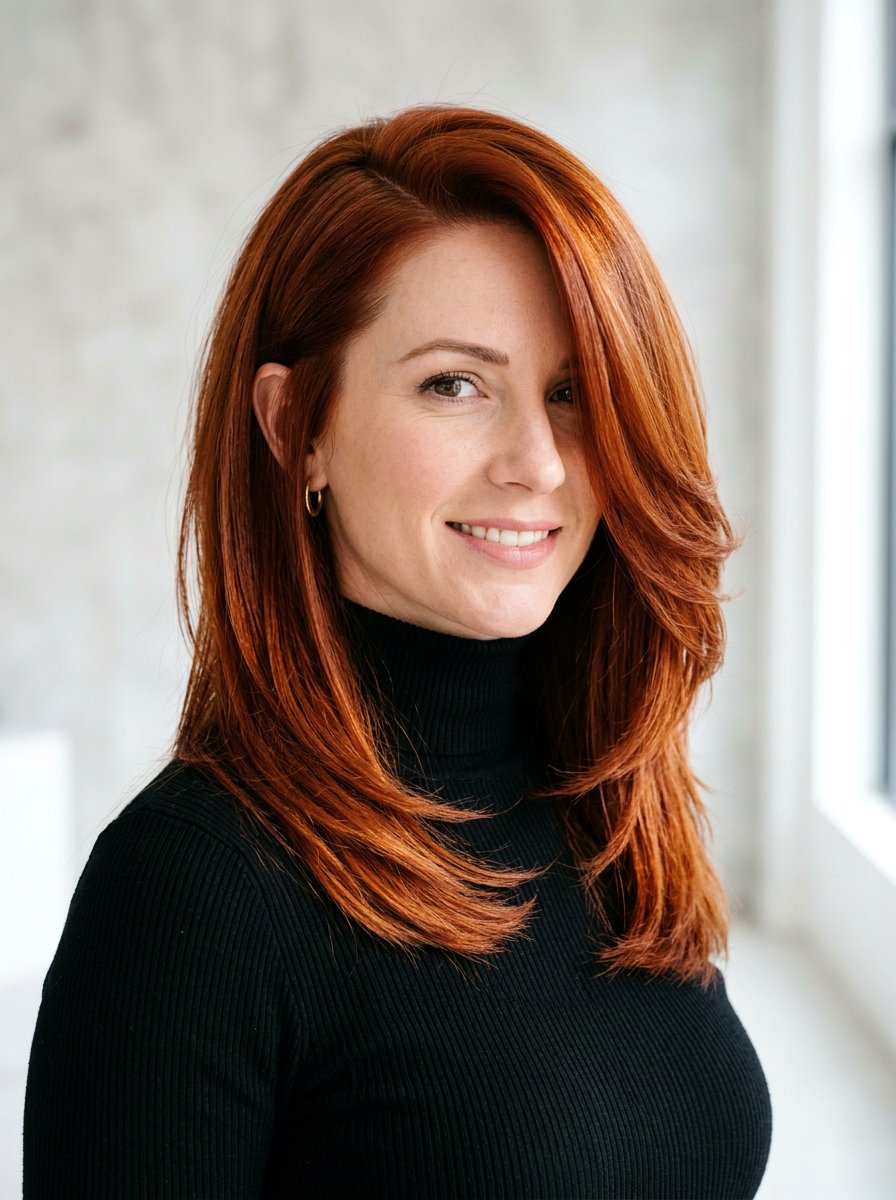 Layered Straight Shoulder Length Haircut With Deep Side Part - 20 layered straight shoulder length haircut - 20 layered straight shoulder length haircut