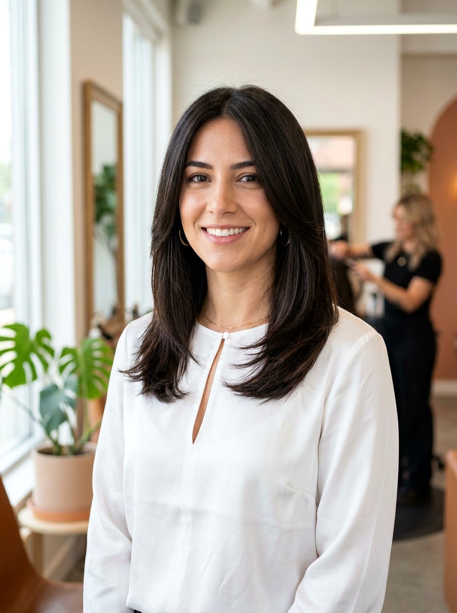 Layered Straight Shoulder Length Haircut for Thick Hair - 20 layered straight shoulder length haircut - 20 layered straight shoulder length haircut