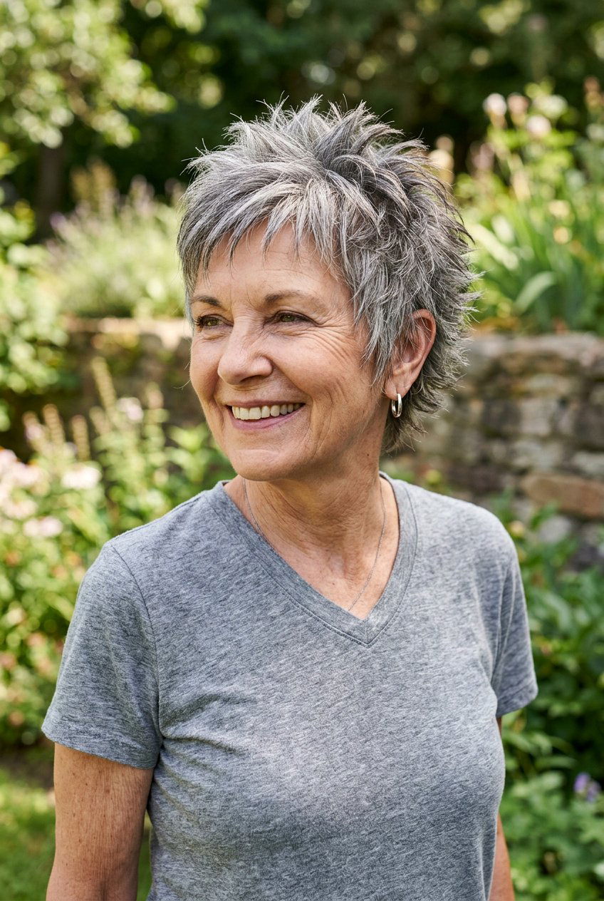 Layered Textured Crop Haircut - 20 low maintenance layered hairstyle for older women - 20 low maintenance layered hairstyle for older women