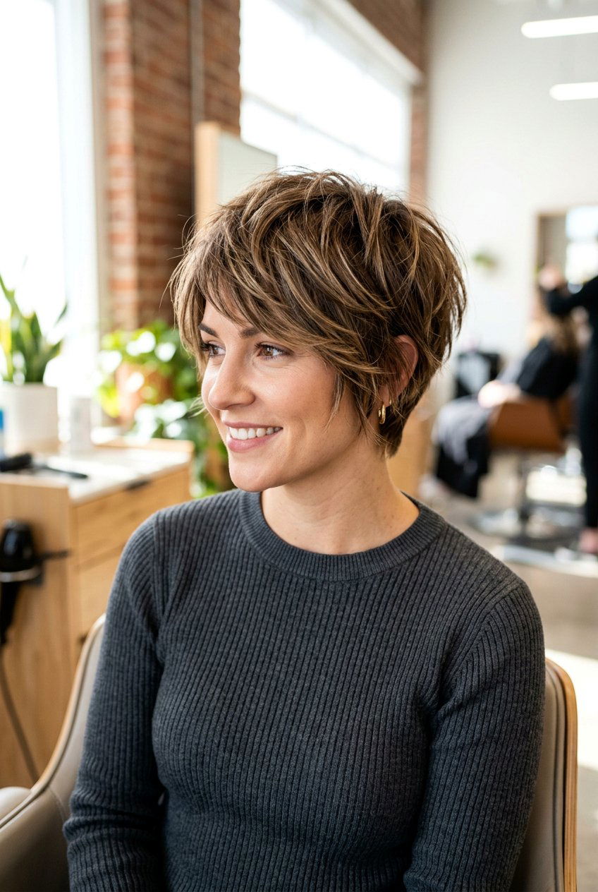 Layered Textured Pixie - 20 textured pixie haircut - 20 textured pixie haircut