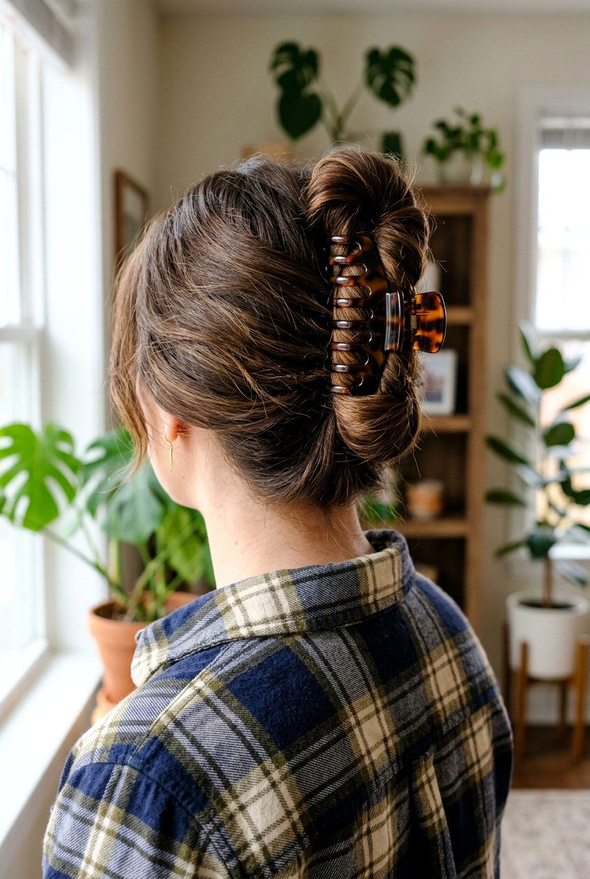 Layered Thick Hair Claw Clip Bun - 20 claw clip bun for thick hair - 20 claw clip bun for thick hair