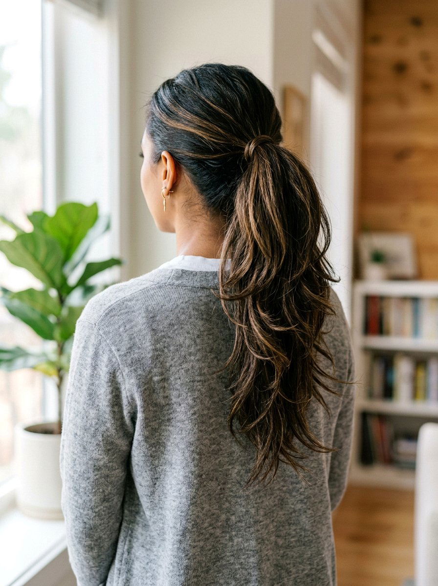 Layered Track Ponytail - 20 track hairstyle with slick ponytail - 20 track hairstyle with slick ponytail