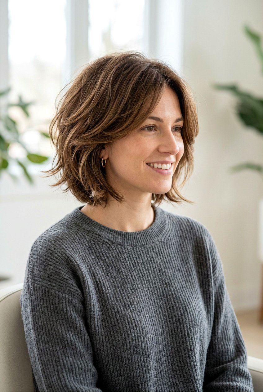 Layered Voluminous Bob Haircut - 20 voluminous bob hairstyle - 20 voluminous bob hairstyle