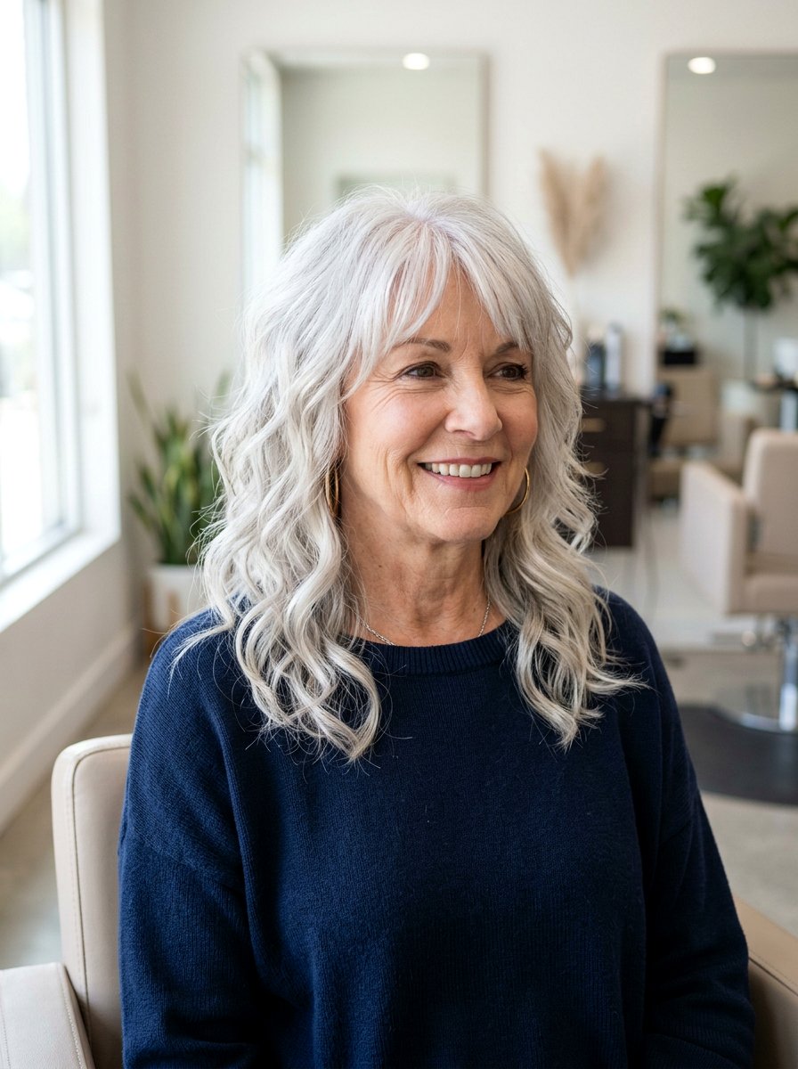 Layered Wavy Shag Haircut - 20 wavy shag haircut for women over 60 - 20 wavy shag haircut for women over 60