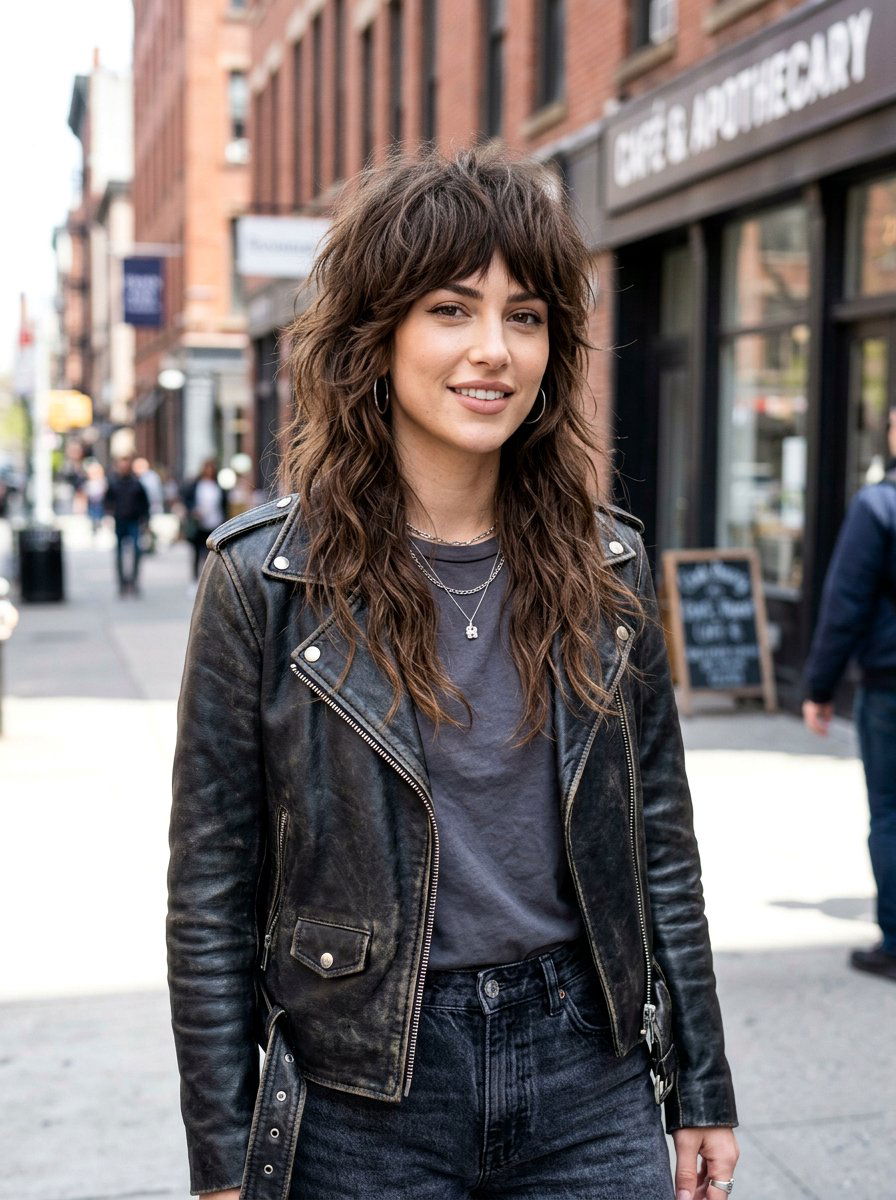 Layered Wolf Cut - 20 hairstyle to balance broad shoulders women - 20 hairstyle to balance broad shoulders women