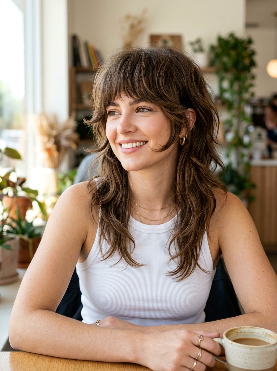 Layered Wolf Cut - 20 hairstyle to balance long forehead - 20 hairstyle to balance long forehead