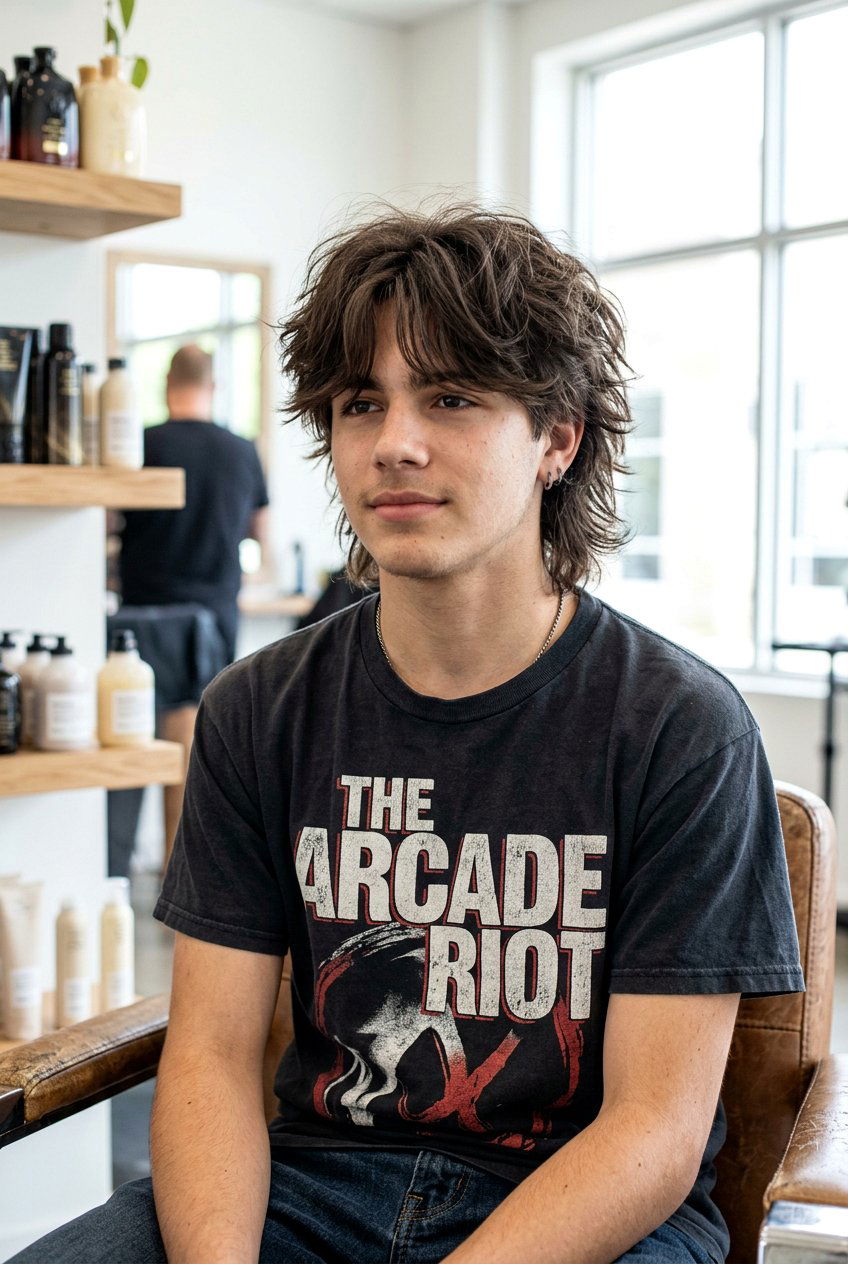 Layered Wolf Cut With Curtain Bangs - 20 boys haircut with curtain bangs - 20 boys haircut with curtain bangs