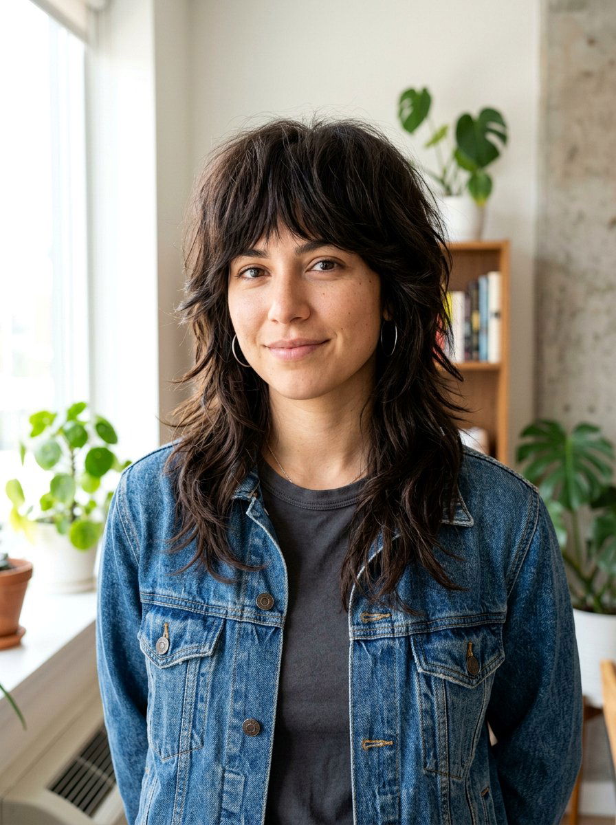 Layered Wolf Cut With Espresso Brown - 20 layered haircut hair color ideas - 20 layered haircut hair color ideas