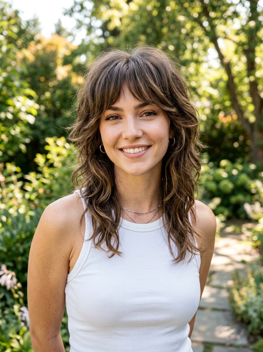 Layered Wolf Cut With Face Framing Soft Bangs - 20 layered wolf cut with soft bangs - 20 layered wolf cut with soft bangs