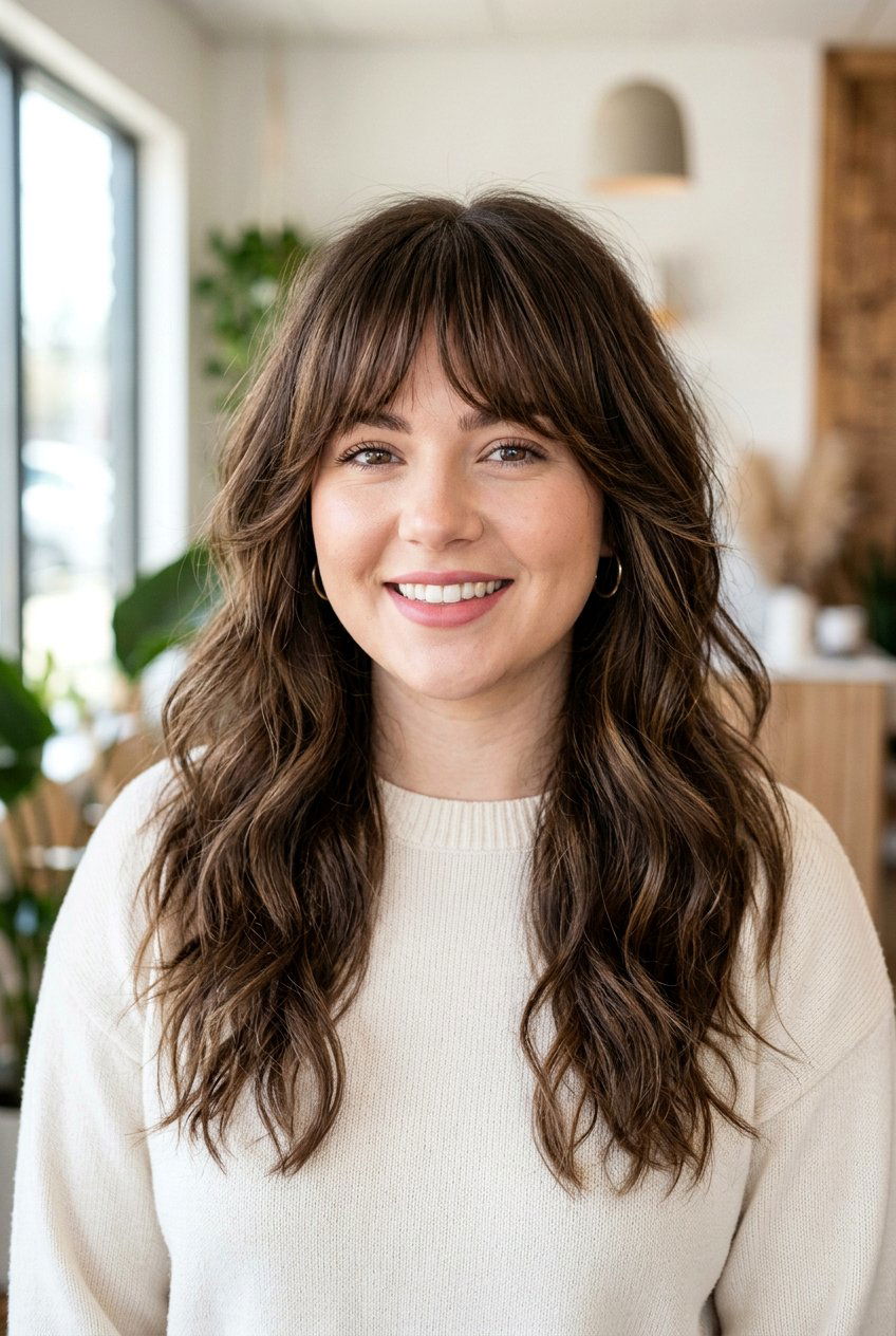 Layered bangs - 20 bangs for round face - 20 bangs for round face
