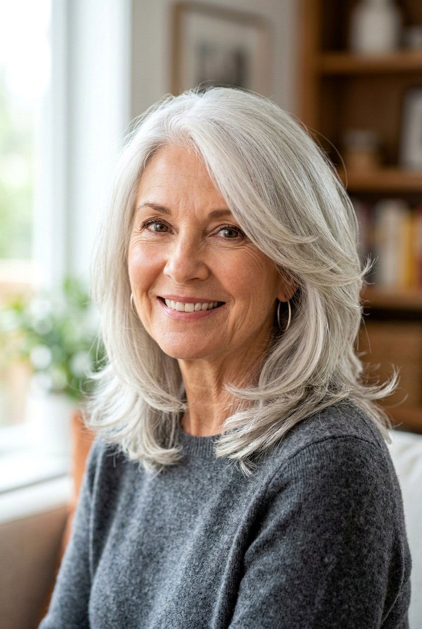 Layered shoulder length hair - 20 medium hairstyles for women over 60 - 20 medium hairstyles for women over 60