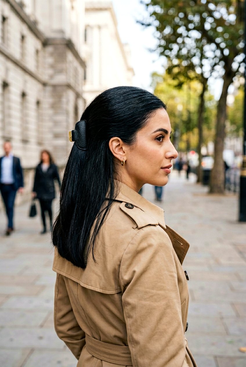 Leather Barrette Half Up - 20 barrette half up hairstyle - 20 barrette half up hairstyle