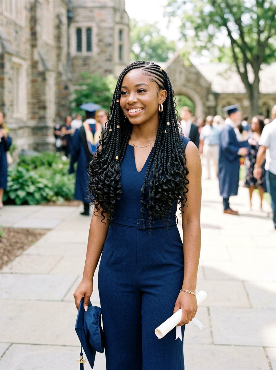 Lemonade Braid Graduation Hairstyle - 20 teen girls graduation hairstyle with braid - 20 teen girls graduation hairstyle with braid