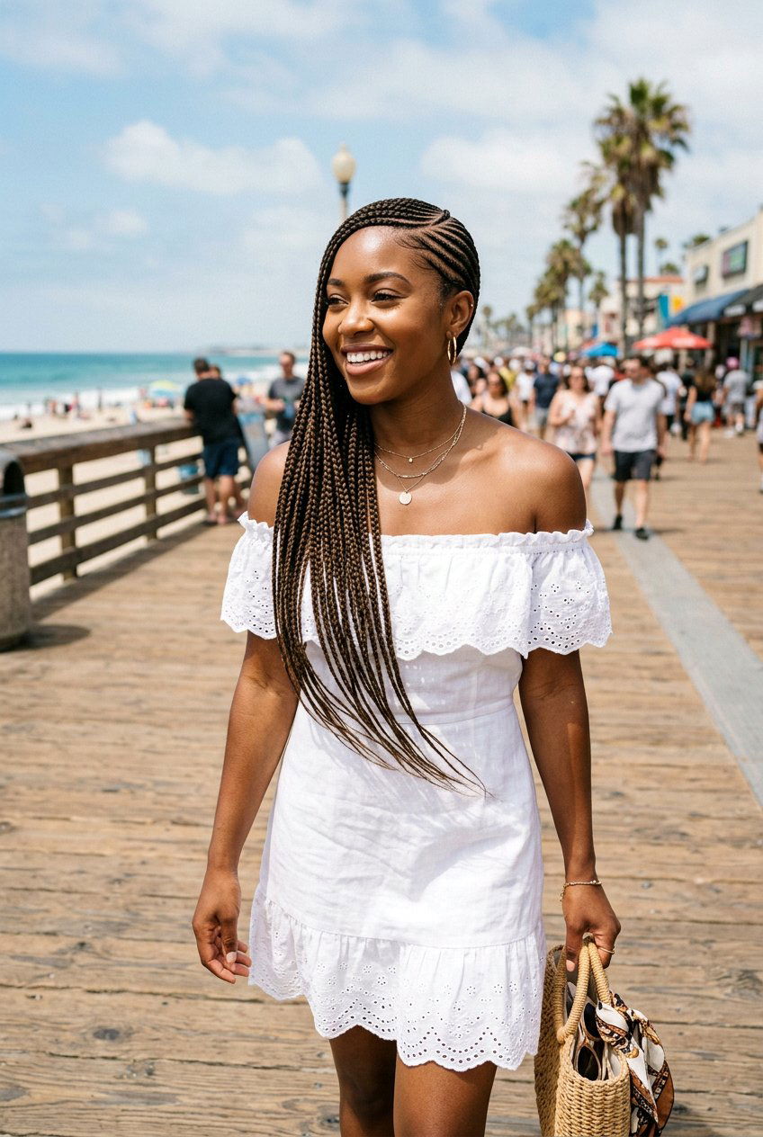 Lemonade Braids For Sunny Destinations - 20 vacation braids hairstyles - 20 vacation braids hairstyles