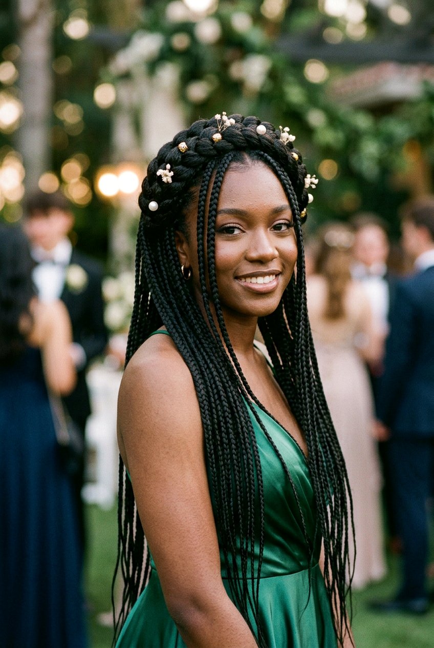 Lemonade Braids into a Side Ponytail - 20 prom braid styles for black women - 20 prom braid styles for black women