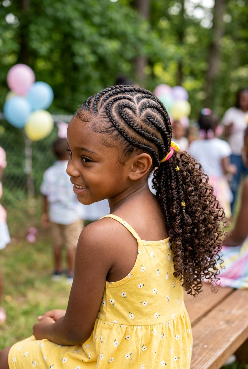Lemonade Cornrows with Curly Ponytail - 20 little girls cornrows with curly ponytail - 20 little girls cornrows with curly ponytail