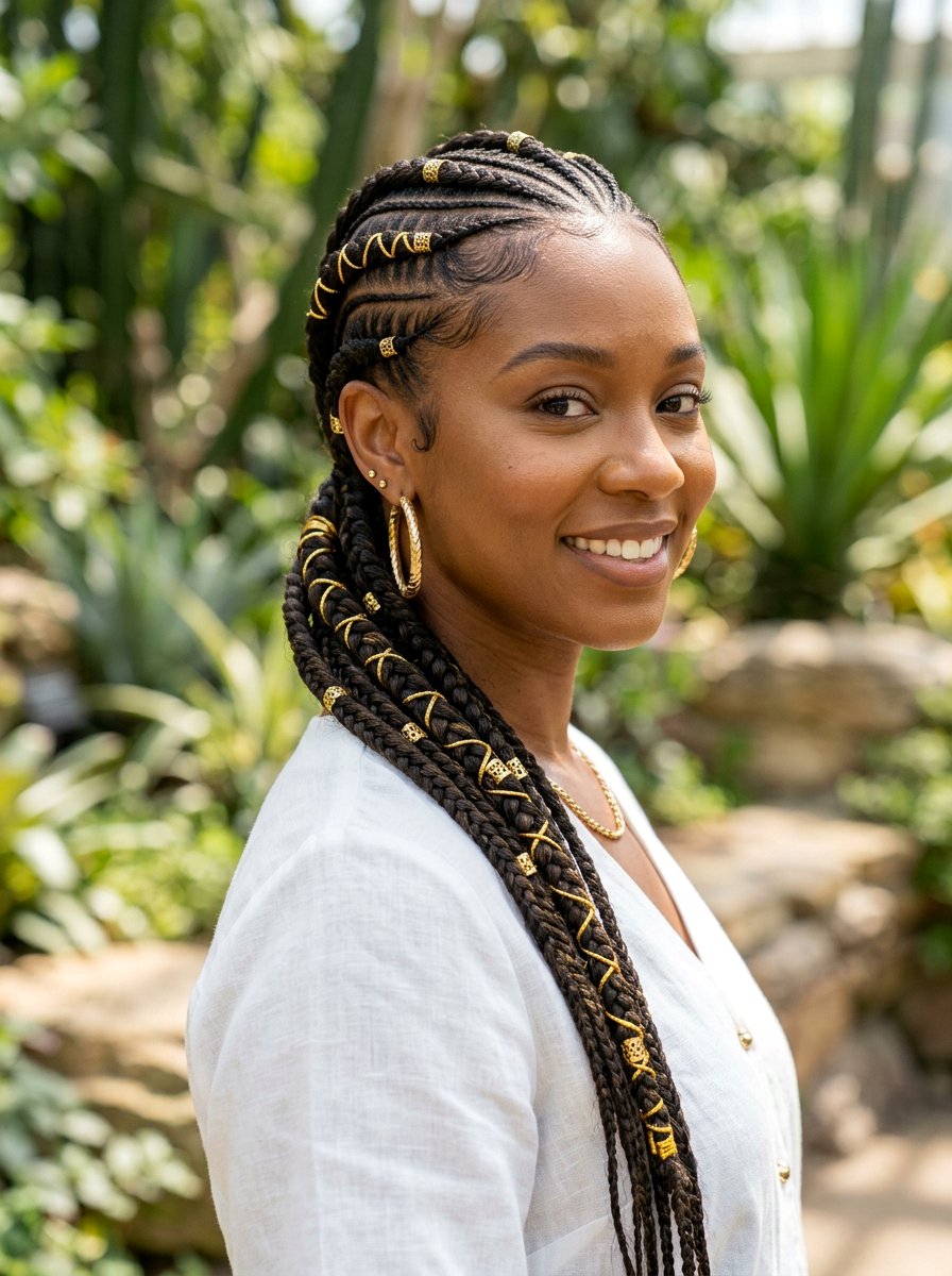 Lemonade ponytail braids with cords - 20 lemonade ponytail braids - 20 lemonade ponytail braids