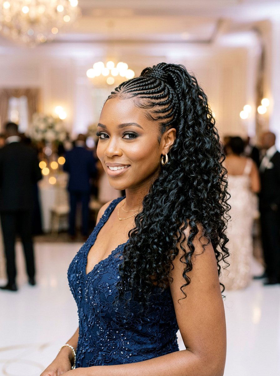 Lemonade ponytail braids with curls - 20 lemonade ponytail braids - 20 lemonade ponytail braids