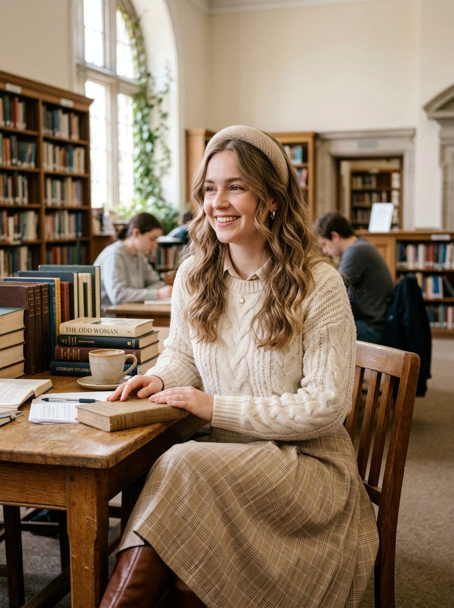 Light Academia Headband With Loose Hair - 20 light academia hairstyles - 20 light academia hairstyles