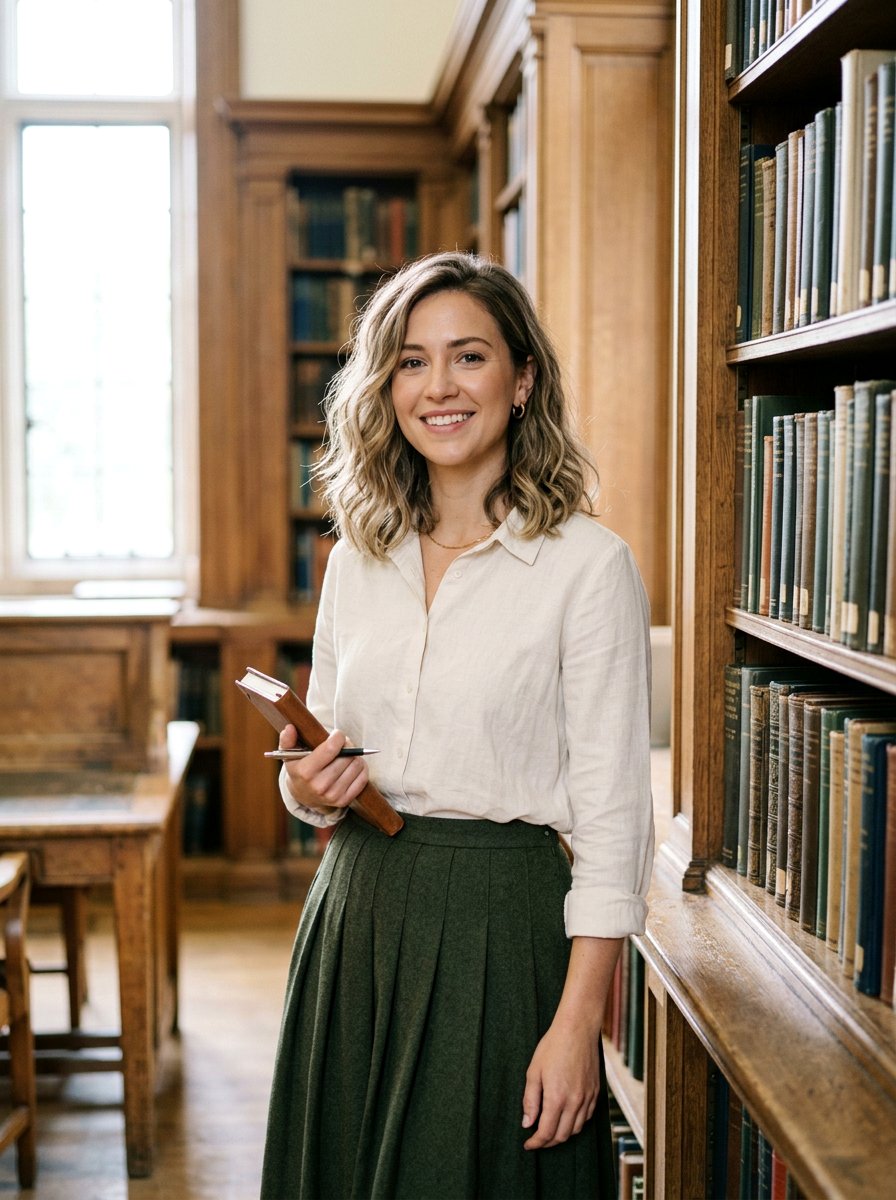 Light Academia Shoulder Length Hair With Soft Waves - 20 light academia hairstyles - 20 light academia hairstyles