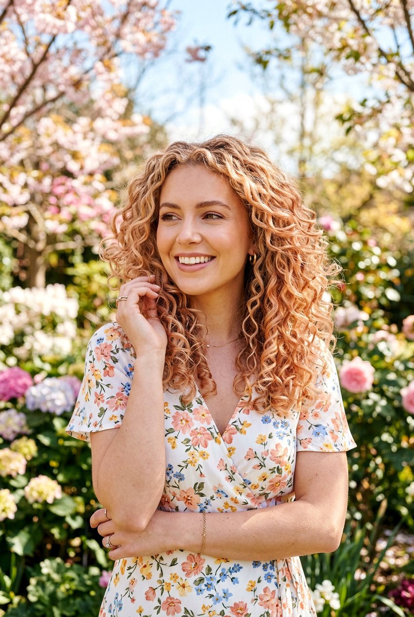 Light Apricot Copper Balayage - 20 copper balayage for curly hair women - 20 copper balayage for curly hair women