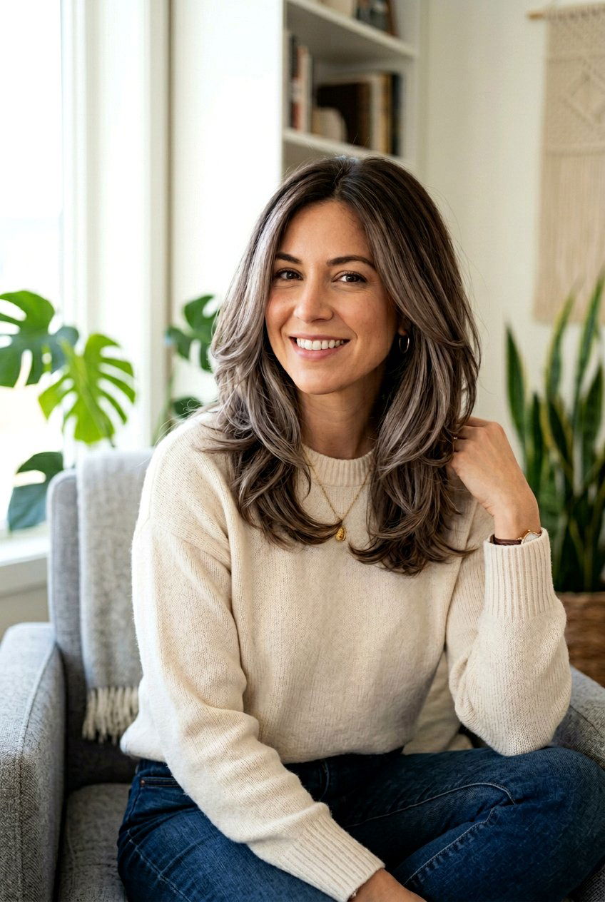 Light Brown Gray Blending For Brunettes - 20 gray coverage color for brunettes - 20 gray coverage color for brunettes