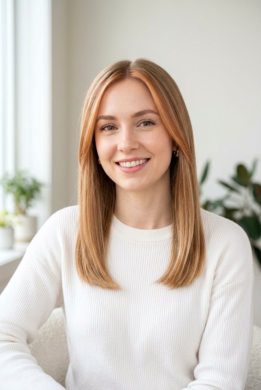 Light Copper Face Framing on Fine Hair - 20 copper face framing pieces - 20 copper face framing pieces