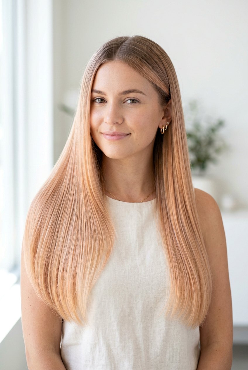 Light Peach Blonde Balayage For Straight Hair - 20 peach blonde balayage - 20 peach blonde balayage