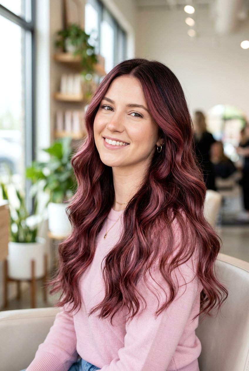 Light burgundy balayage for fair skin - 20 burgundy balayage for mature women - 20 burgundy balayage for mature women
