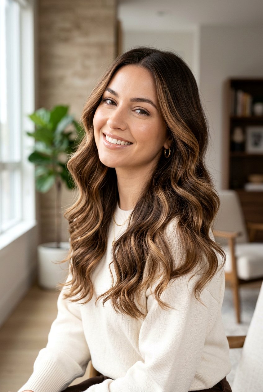 Light caramel highlights on chocolate brown hair - 20 brunette hair with caramel highlights - 20 brunette hair with caramel highlights