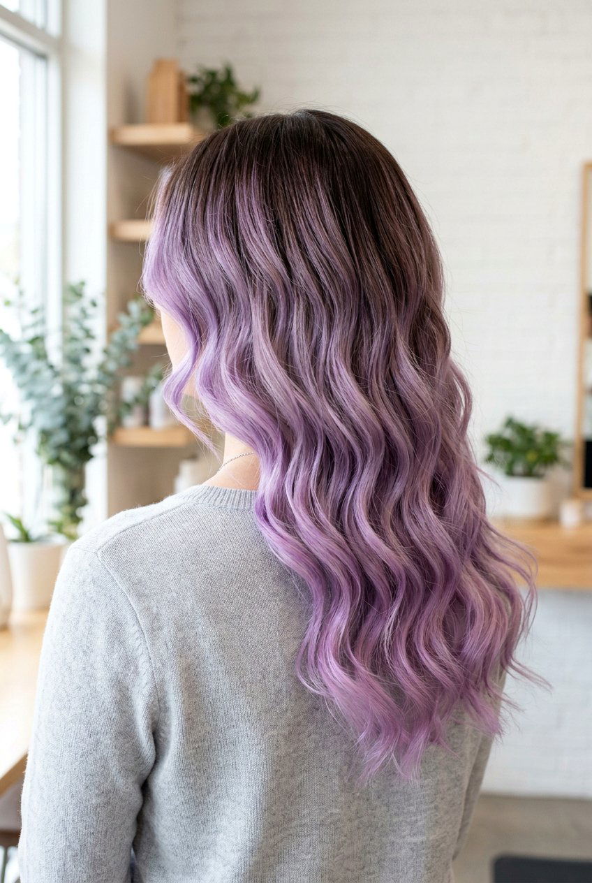 Lilac Balayage On Brown Hair - 20 pastel purple hair - 20 pastel purple hair