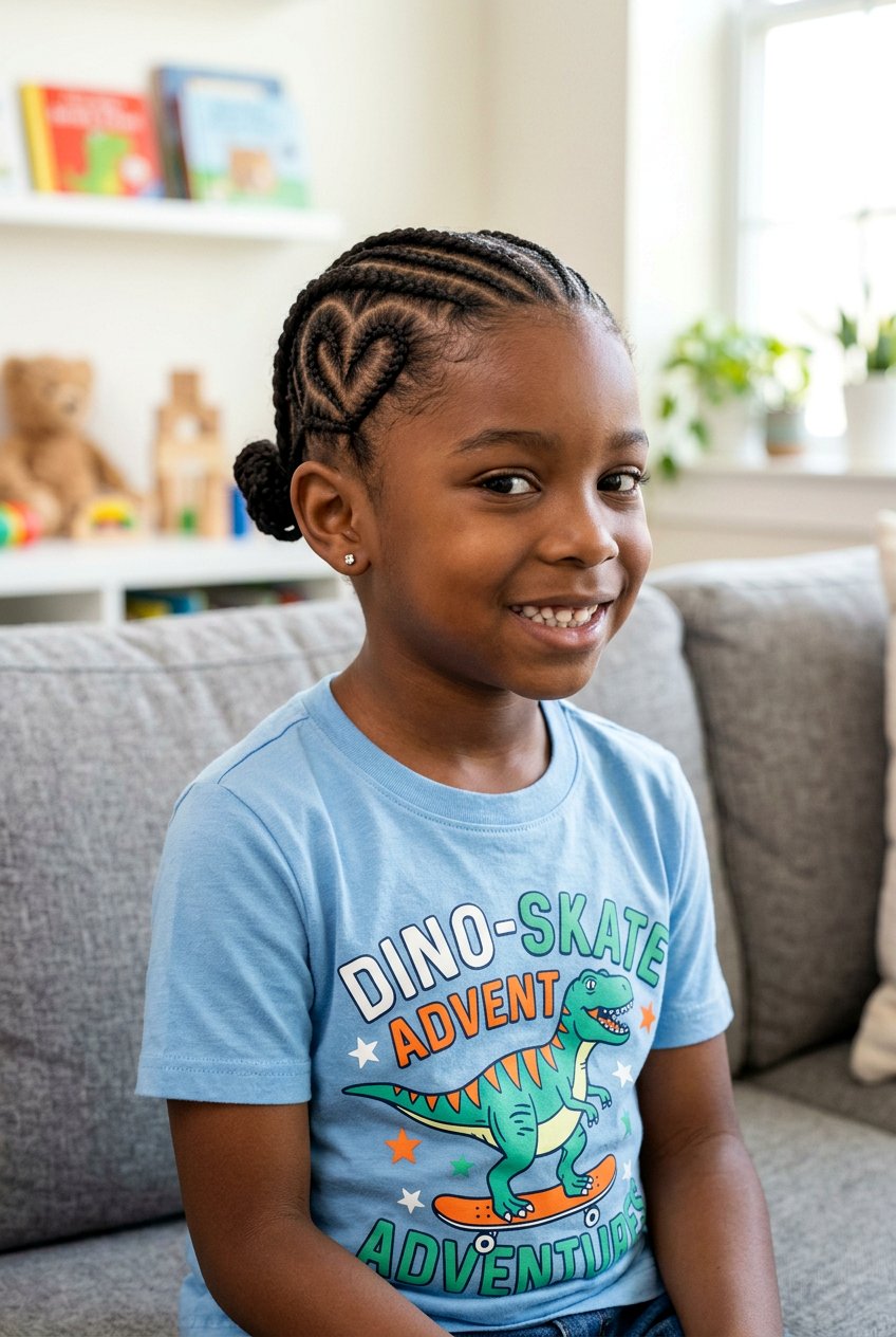 Little Boy Braids With Heart Design - 20 little boy braid styles - 20 little boy braid styles