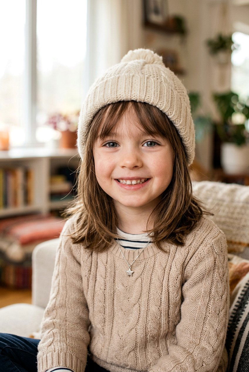 Little Girl Layered Lob With Wispy Bangs - 20 little girls layered lob haircut - 20 little girls layered lob haircut