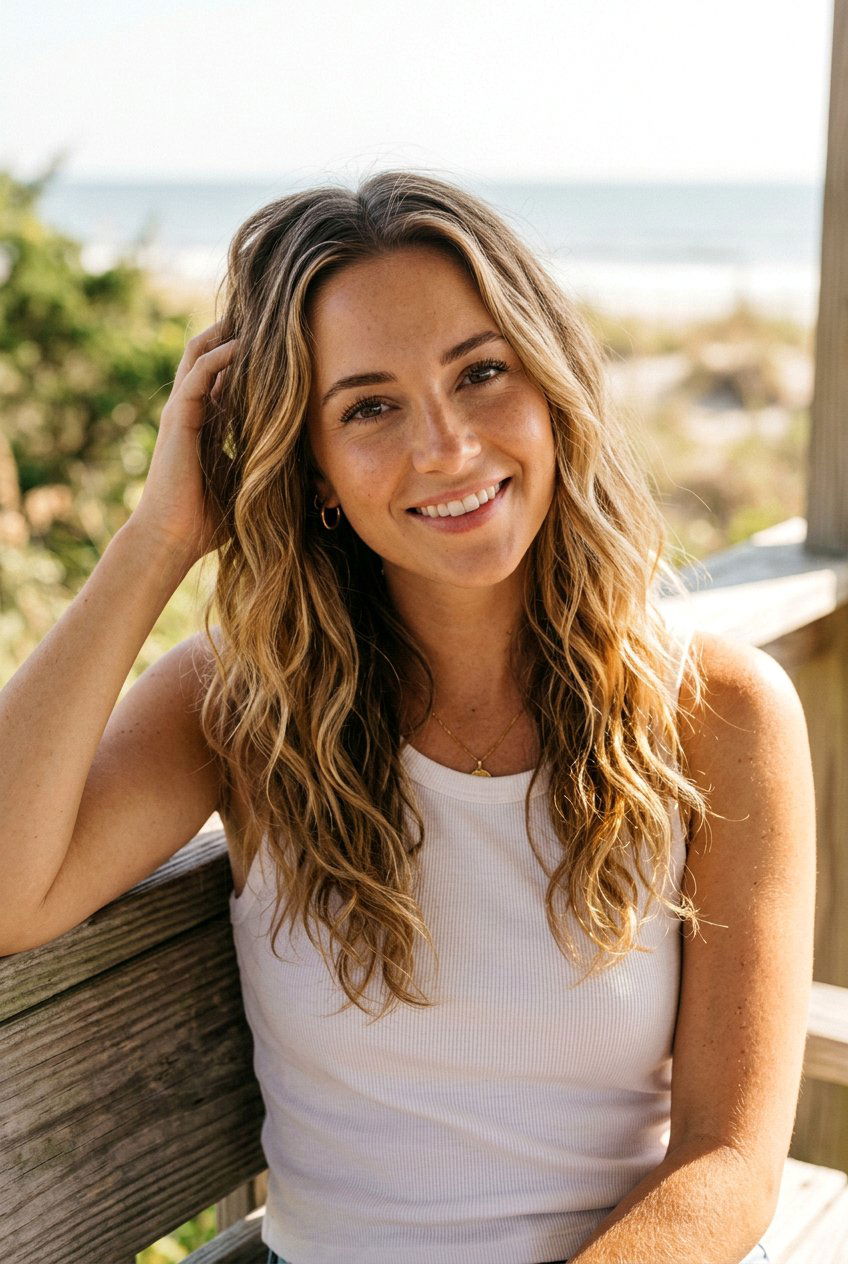 Lived In Caramel Blonde With Beach Waves - 20 lived in caramel blonde hair - 20 lived in caramel blonde hair