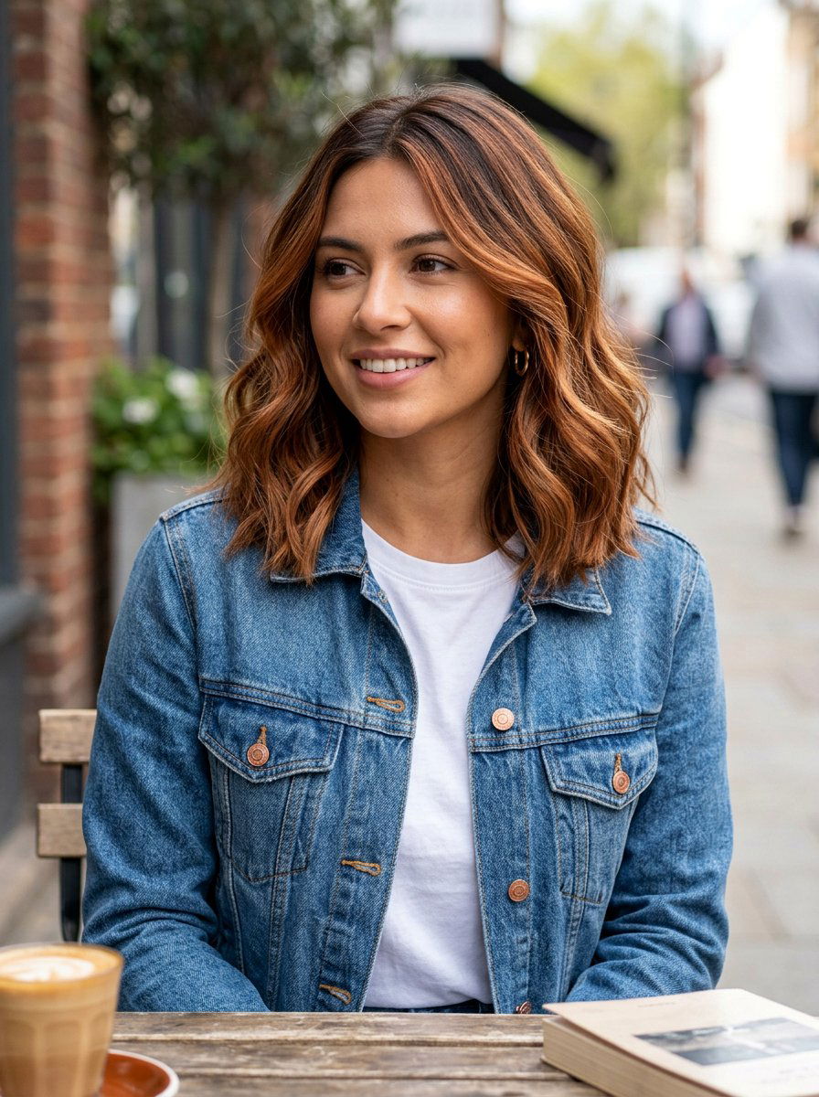 Lob Ginger Balayage With Shadow Root - 20 ginger balayage with shadow root1 - 20 ginger balayage with shadow root_1