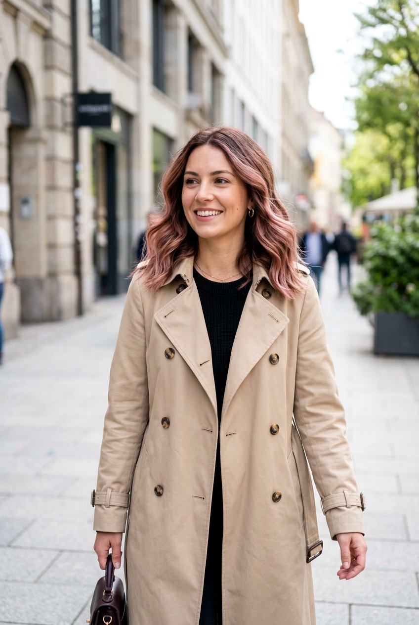 Lob Haircut With Rose Gold Balayage - 20 brunette hair with rose gold balayage - 20 brunette hair with rose gold balayage