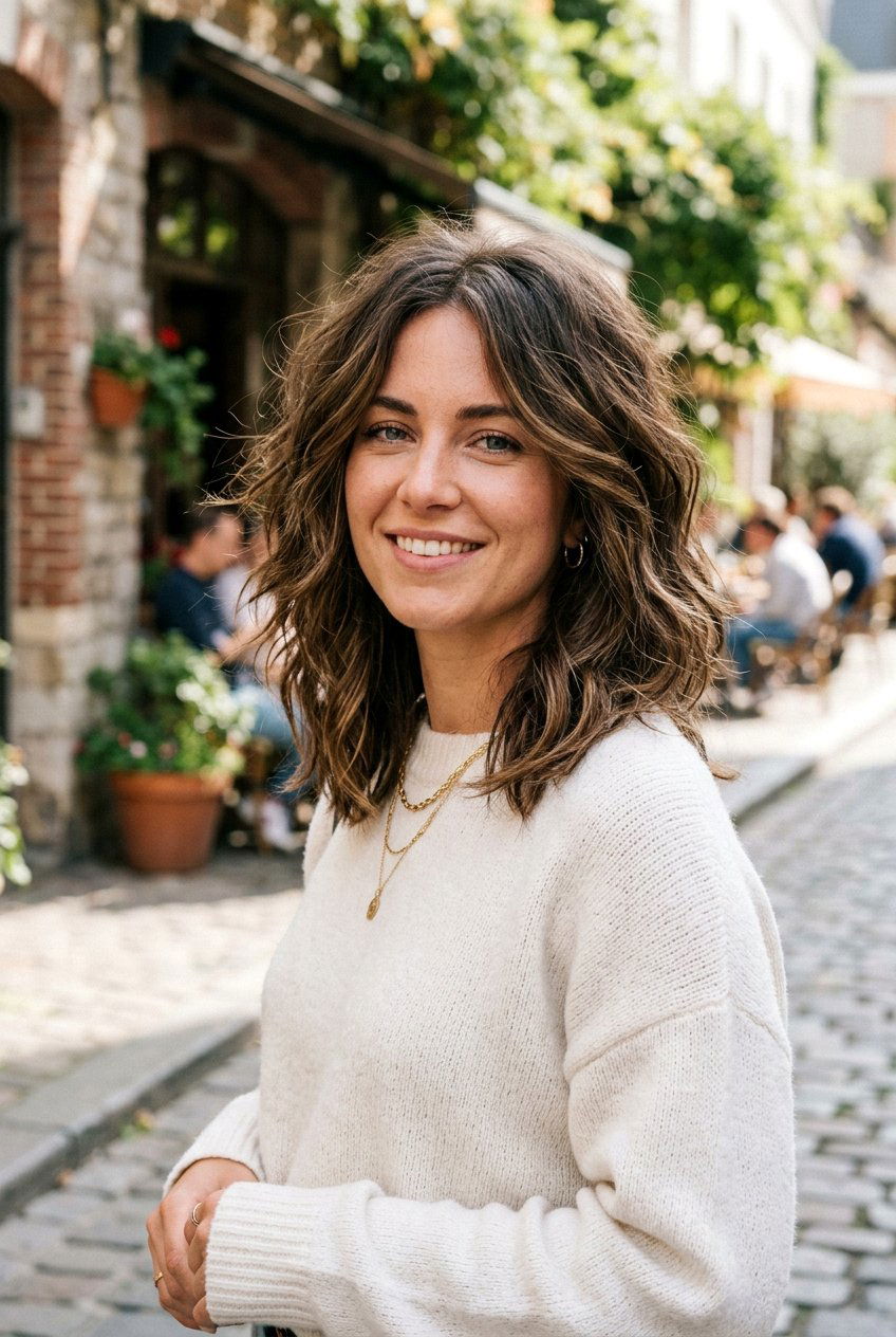 Lob Haircut With Shaggy Layers For Thick Hair - 20 lob haircut for thick hair - 20 lob haircut for thick hair