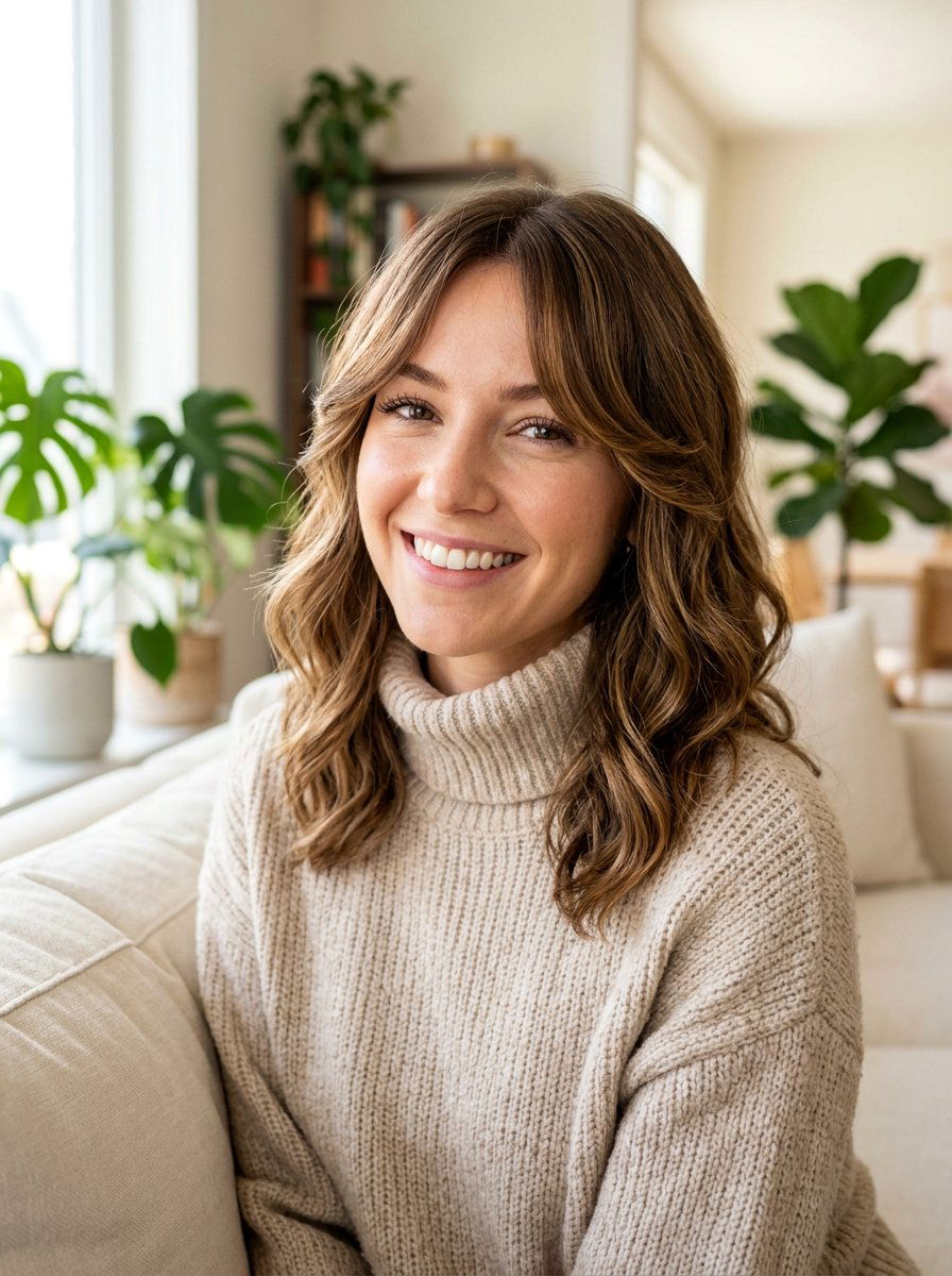 Lob With Curtain Bangs - 20 haircut for 2c wavy hair - 20 haircut for 2c wavy hair