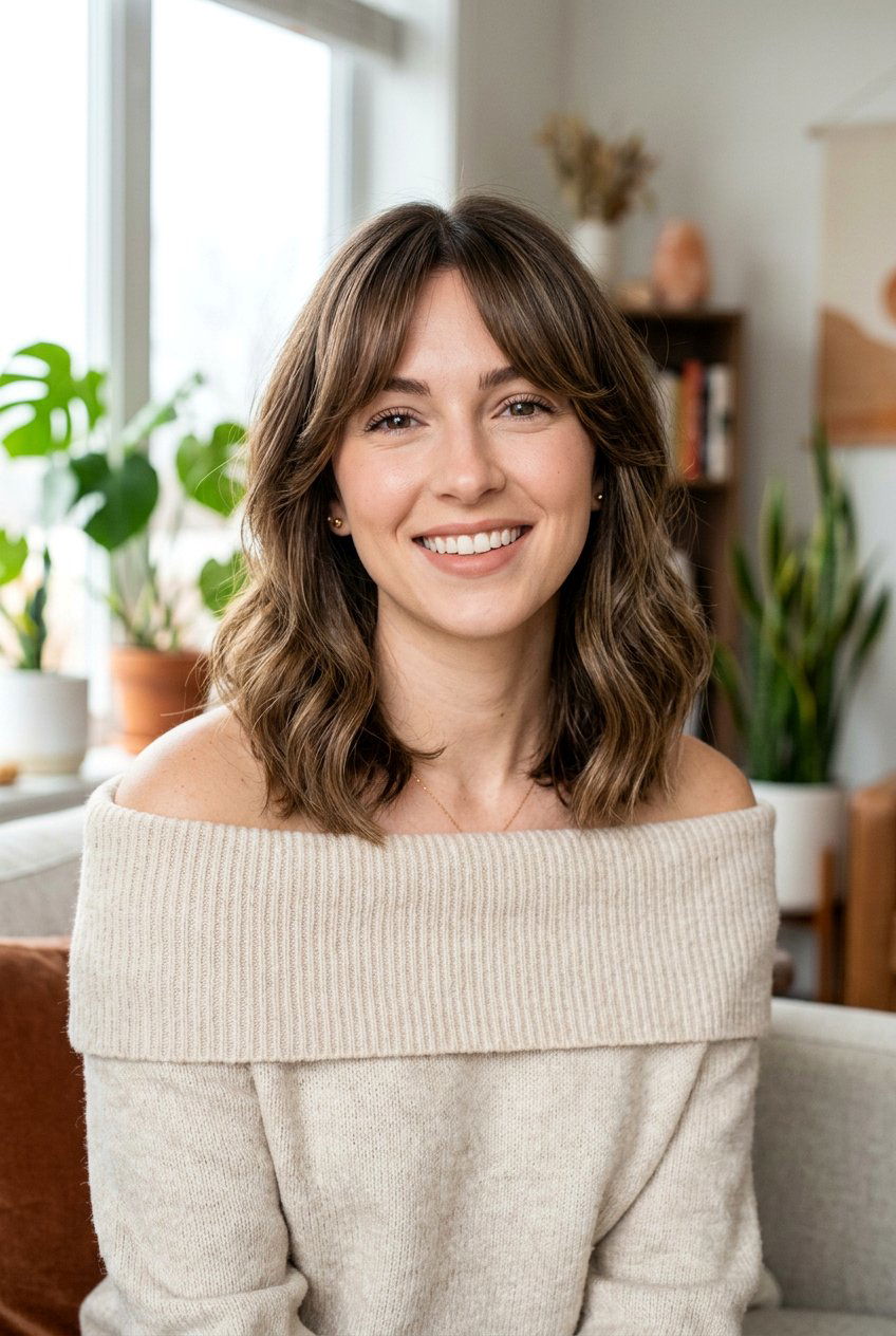 Lob With Curtain Bangs - 20 medium haircut with curtain fringe - 20 medium haircut with curtain fringe