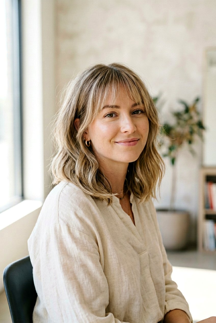 Lob With Wispy Baby Bangs - 20 baby bangs haircut for women - 20 baby bangs haircut for women