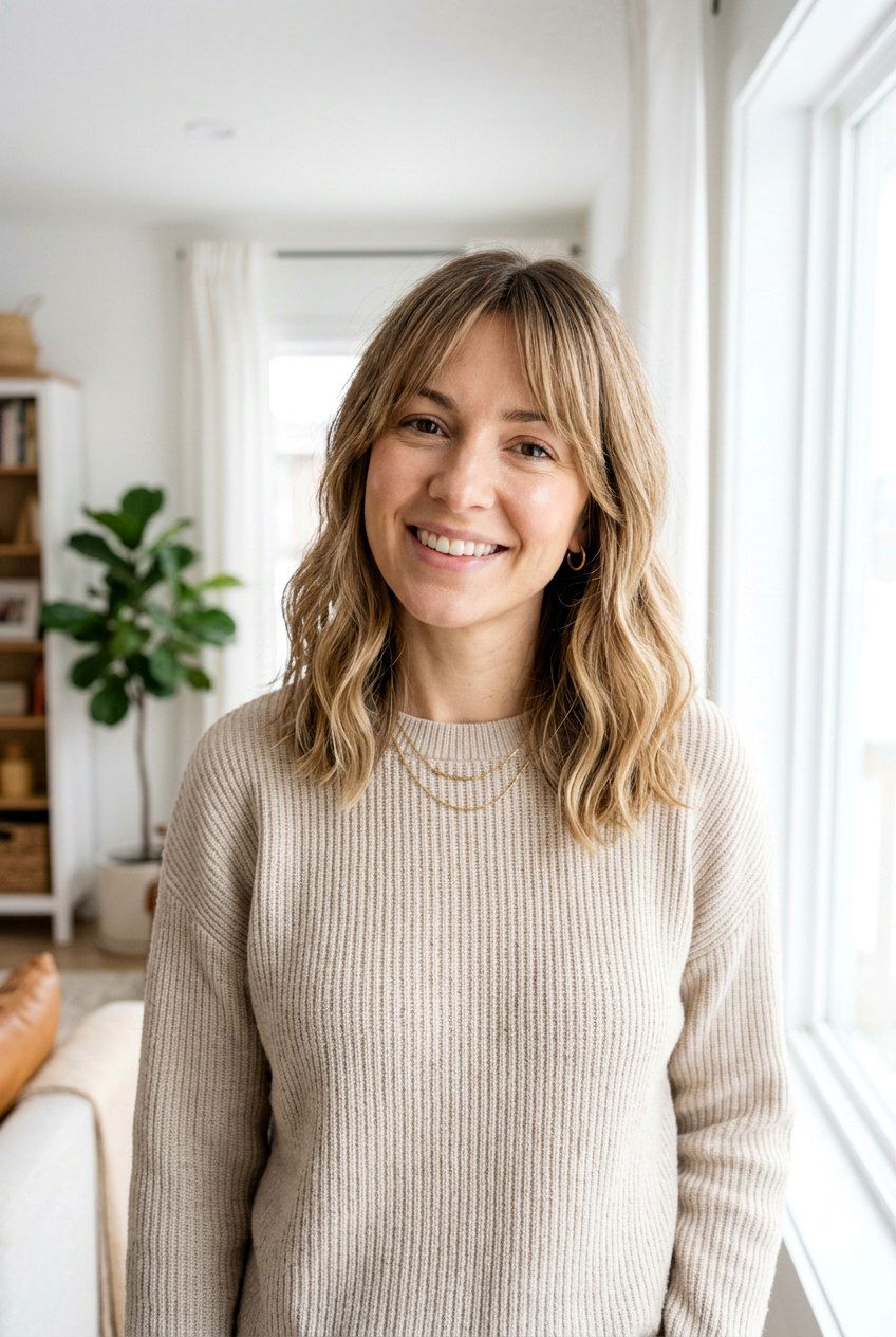 Lob with Curtain Bangs for Postpartum Hair Loss - 20 haircuts for postpartum hair loss - 20 haircuts for postpartum hair loss