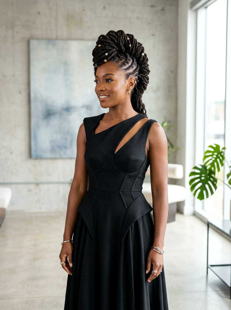 Loc Mohawk - 20 prom loc styles for women - 20 prom loc styles for women